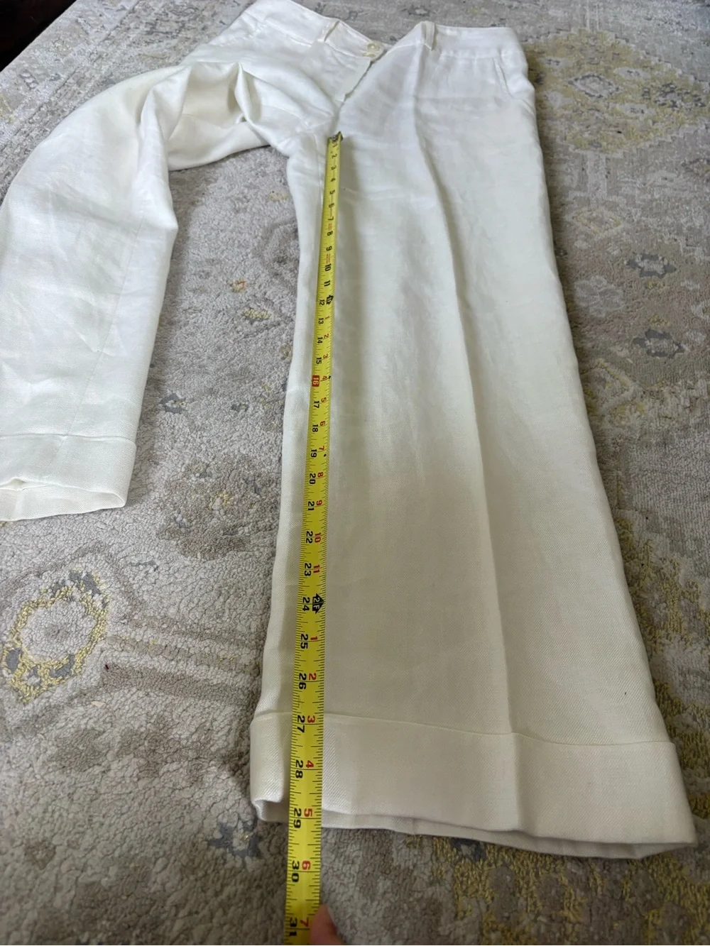 Lauren Ralph Lauren White Linen Trousers